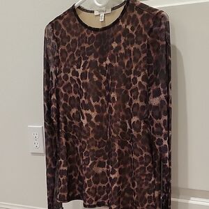 Leopard Print Long Sleeve Top
